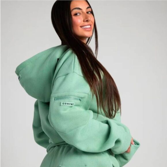 COMFRT Airplane Mode Travel Full Zip Hoodie Sz. L - Picture 2 of 12